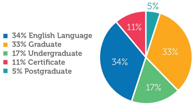 Colombian student demand for study abroad by level of study. Source: FPP/Intead