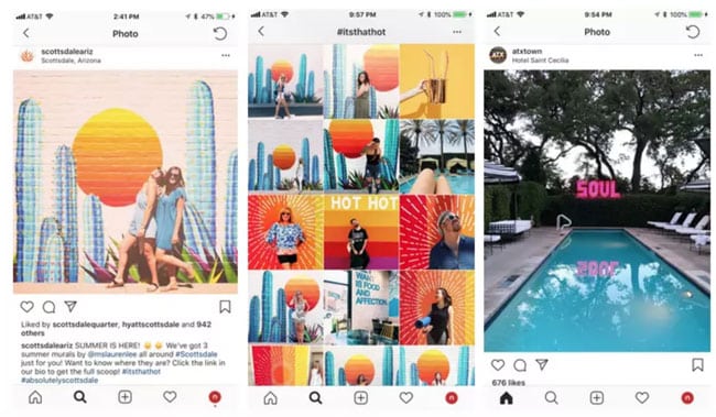 Visit Scottsdale ingeniously decided to hire local artists to create “Instagrammable” murals near attractive destinations in the city. Source: Nomadic